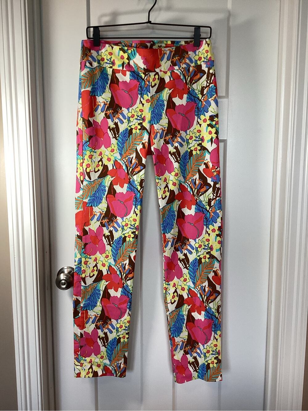J.‎ Mclaughlin Women's Floral Print Pull-On Pants Cottagecore Multicolor Size 10
